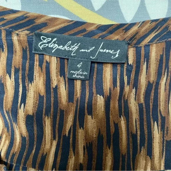 Elizabeth & James Paulina 100% Silk Abstract Print Shirt Dress Size 4 - Picture 12 of 13